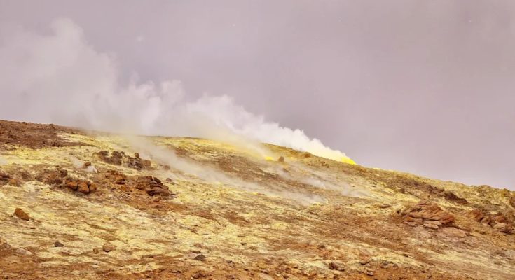 STOCK PHOTO/Getty Images - PHOTO: In this Jan. 3, 2020, file photo sulfur gas is shown coming out from the Taftan volcano in Iran.