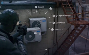 A screengrab of videogame footage generated by AI shows nonsense options and symbols.